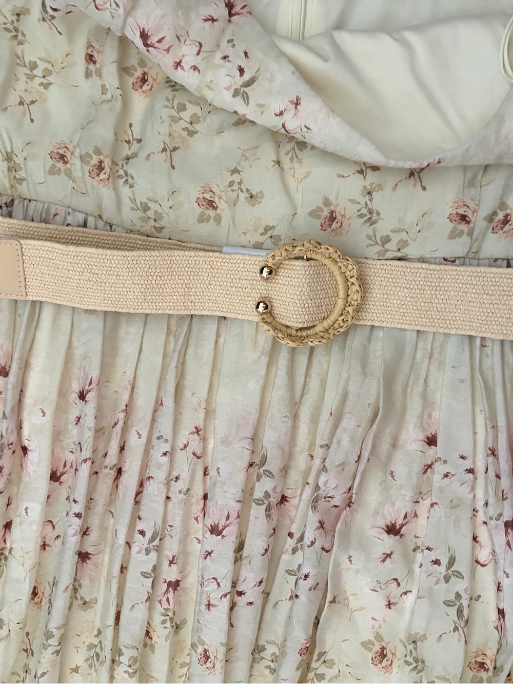 Taylor Cream Maxi Skirt with Pink Floral Print - Picture 12 of 13